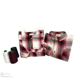 پیراهن پسرانه چهارخانه کرکی نوک مدادی