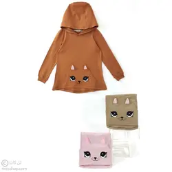 هودی دخترانه چشم روباهی قهوه ای