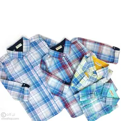 پیراهن پسرانه چهارخانه نساجی قرمز