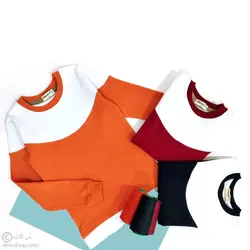 بلوز پسرانه تیکه هلالی زرشکی