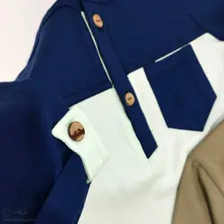 تیشرت دو دکمه پرچمی خردلی