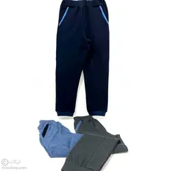 شلوار اسلش جیب دار آبی ملانژ