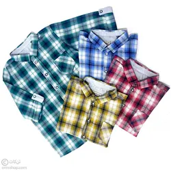 پیراهن آستین کوتاه چهارخانه قرمز