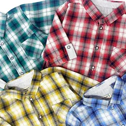 پیراهن آستین کوتاه چهارخانه قرمز