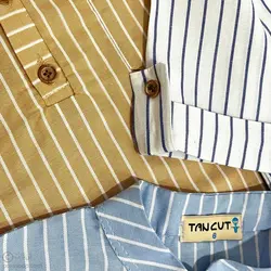 پیراهن یقه ایستاده آستین پاکتی سفید