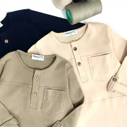 بلوز آستین سه ربع دو دکمه