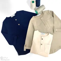 بلوز آستین سه ربع دو دکمه