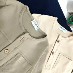 بلوز آستین سه ربع دو دکمه