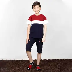 تیشرت شلوارک پسرانه فاستر زرشکی