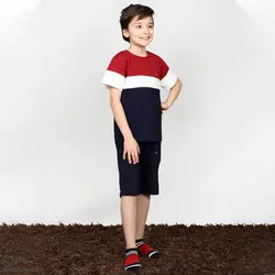 تیشرت شلوارک پسرانه فاستر زرشکی