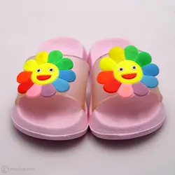 دمپایی دخترانه رنگین کمان صورتی روشن