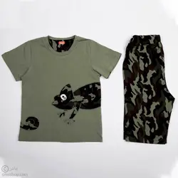 تیشرت شلوارک آفتاب پرست سبز (مدل کوپر)