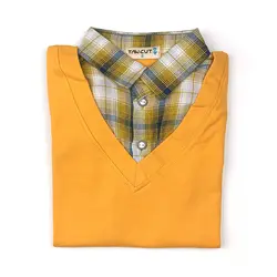 بلوز پسرانه دورس دویقه زرد یقه نساجی