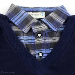 بلوز پسرانه دورس دویقه زرد یقه کشمیر