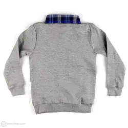 بلوز پسرانه دو یقه طوسی