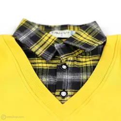 بلوز پسرانه دو یقه زرد