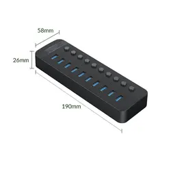هاب 10 پورت کلیددار USB3.0 مدل ORICO CT2U3-10AB