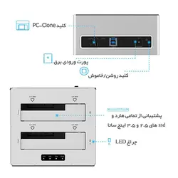 داک هارد آلومینیومی ORICO 6828US3-C