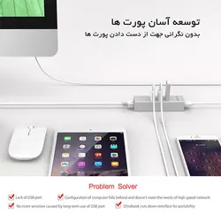 هاب با کابل Type-C خروجی Lan مدل ORICO ASH3L-U3