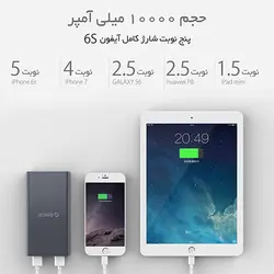 پاور بانک 10000 میلی آمپر فلزی ORICO M10000 - اوریکو ایران