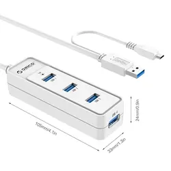 هاب 4 پورت USB3.0 با OTG مدل ORICO W5PH4-S1 - اوریکو ایران