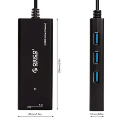 هاب USB 3.0 و کارت ریدر ORICO H33TS-U3 - اوریکو ایران