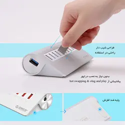هاب 10 پورت فلزی USB 3.0 با 3 پورت شارژ ORICO M3H73P