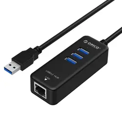هاب 3 پورت USB 3.0 با خروجی Lan مدل ORICO HR03-U3