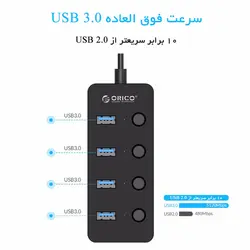 هاب 4 پورت USB 3.0 مدل ORICO W9PH4-U3-V1 - اوریکو ایران
