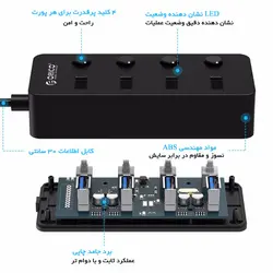 هاب 4 پورت USB 3.0 مدل ORICO W9PH4-U3-V1 - اوریکو ایران