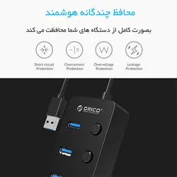 هاب 4 پورت USB 3.0 مدل ORICO W9PH4-U3-V1 - اوریکو ایران