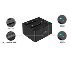 تبدیل ساتا به USB3 داک هارد 2.5 و 3.5 اینچ ORICO 6629S3 2 Bay - اوریکو