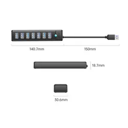 هاب 7 پورت USB3.0 مدل ORICO PW7U-U3 - اوریکو ایران