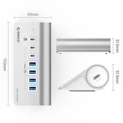 هاب 7 پورت USB3.2 با پورت شارژ M3U4C3-G2