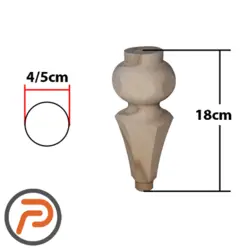 پایه چوبی راش 5 ضلعی 18 سانت