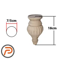پایه چوبی مدل خیاری 18 سانت