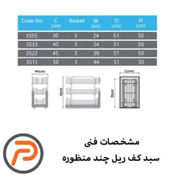 سبد کف ریل چند منظوره 2 و3 طبقه پلاتین