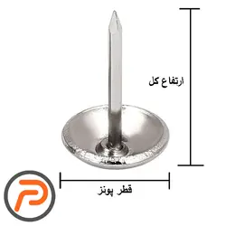 پونز مبلی گل میخ پونزی طلایی و کروم