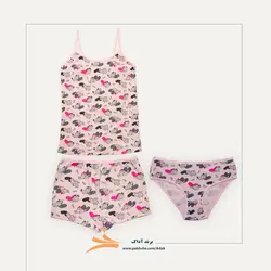 ست تاپ و شورت دخترانه پنبه ای برند آداک کد 926