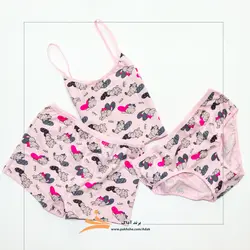 ست تاپ و شورت دخترانه پنبه ای برند آداک کد 926