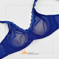 سوتین پرسی آبی کاربنی توری فنردار برند نوشه پوش کد 20909