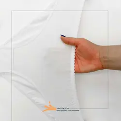 ست راحتی سفید نخ پنبه فنردار بدون درز برند نوشه پوش کد 22014