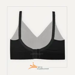 سوتین سایز بزرگ مشکی کش پهن پرلون گلدوزی شده برند جمیل کد 98003