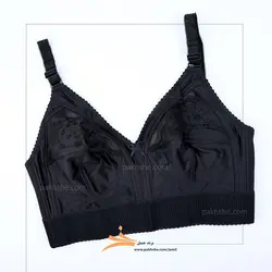 سوتین سایز بزرگ مشکی کش پهن پرلون گلدوزی شده برند جمیل کد 98003