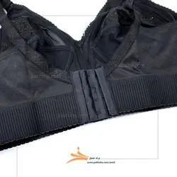 سوتین سایز بزرگ مشکی کش پهن پرلون گلدوزی شده برند جمیل کد 98003