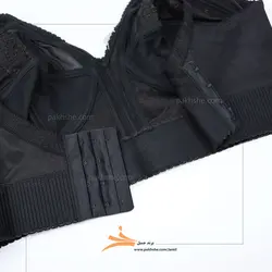 سوتین سایز بزرگ مشکی کش پهن پرلون گلدوزی شده برند جمیل کد 98003