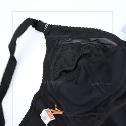 سوتین سایز بزرگ مشکی کش پهن پرلون گلدوزی شده برند جمیل کد 98003