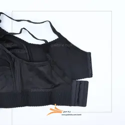 سوتین سایز بزرگ مشکی کش پهن پرلون گلدوزی شده برند جمیل کد 98003