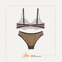 ست شورت و سوتین مشکی گلدوزی شده بارون کد 33505 | پخشه