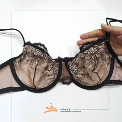 ست شورت و سوتین مشکی گلدوزی شده بارون کد 33505 | پخشه